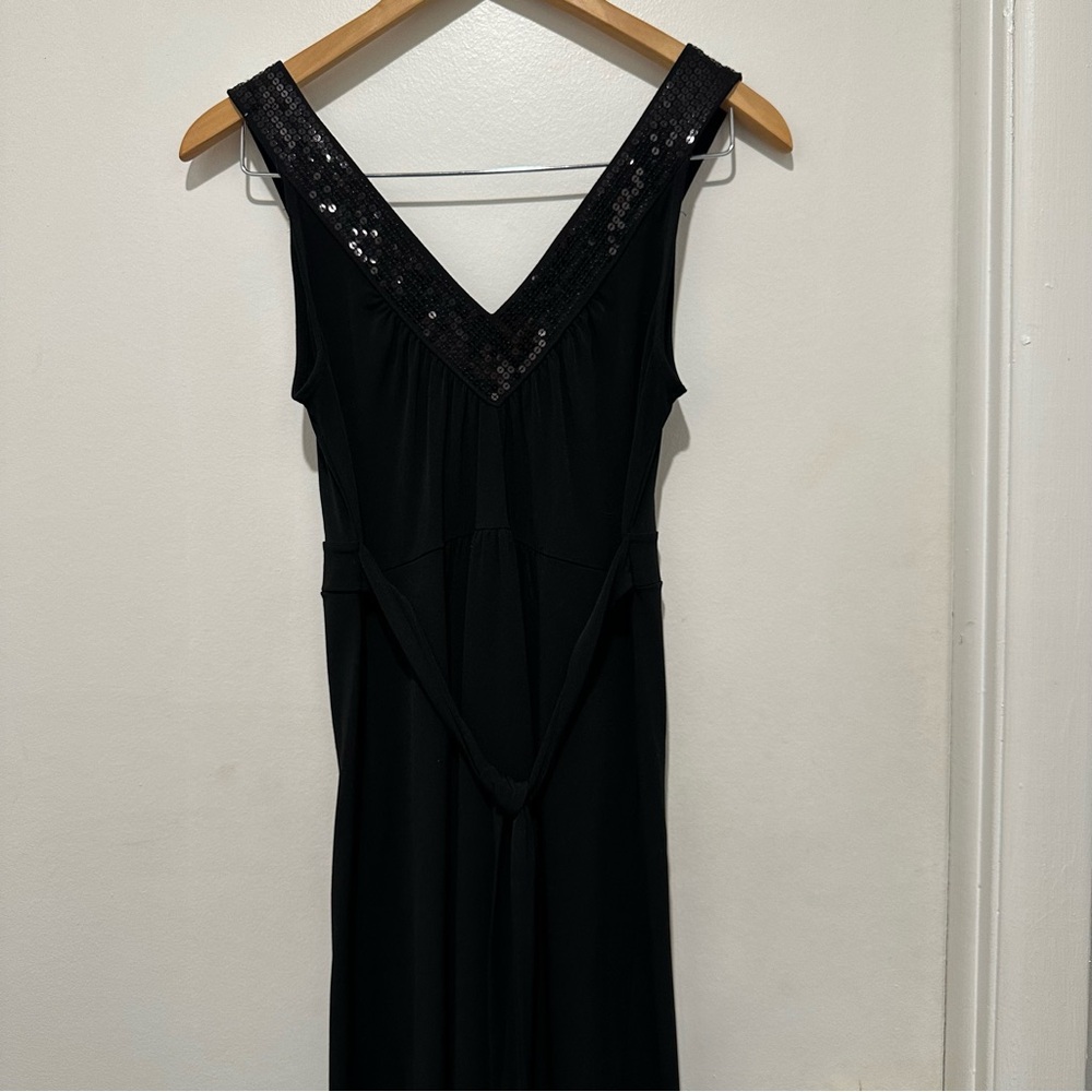 MICHAELโ KORS Sleeveless Empire Dress Black w/Black Sequin Collar/Straps Size S